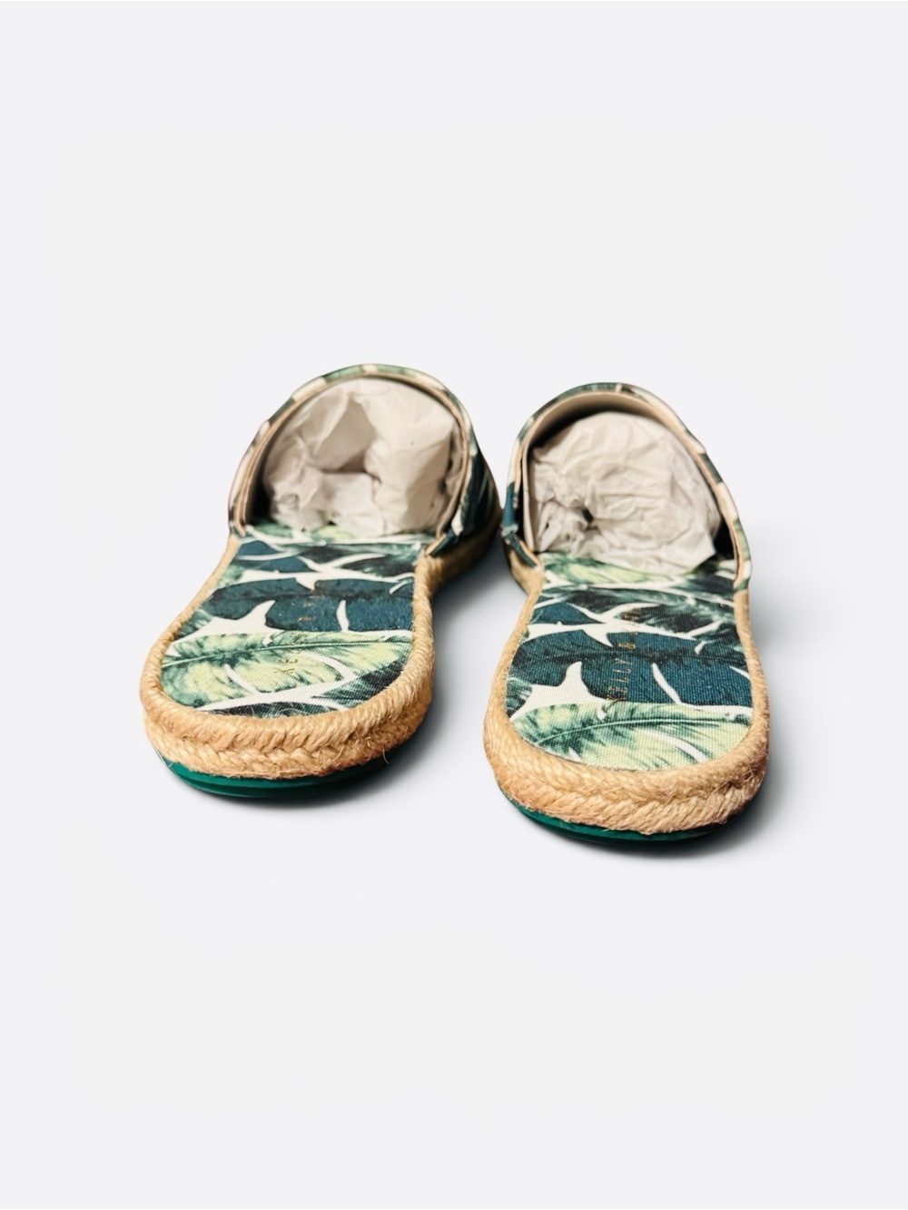 Kelly & Katie KK-Rance Green Multi Palm Print Canvas Sandals - Picture 6 of 9